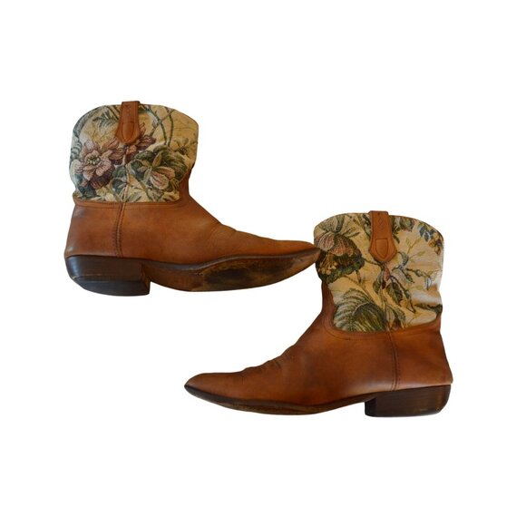 Seychelles Floral Tapestry Leather Point Toe Western Cowboy Boots Women's Size 9 - Picture 5 of 9